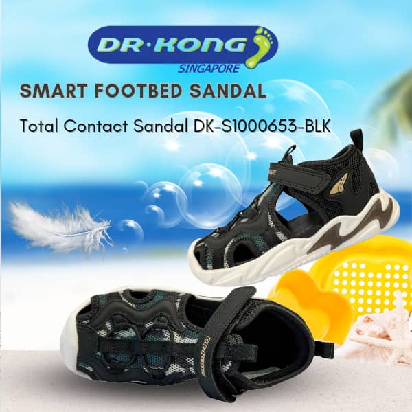 DR. KONG KIDS TOTAL CONTACT SANDALS - DK-S1000653-BLK: $109