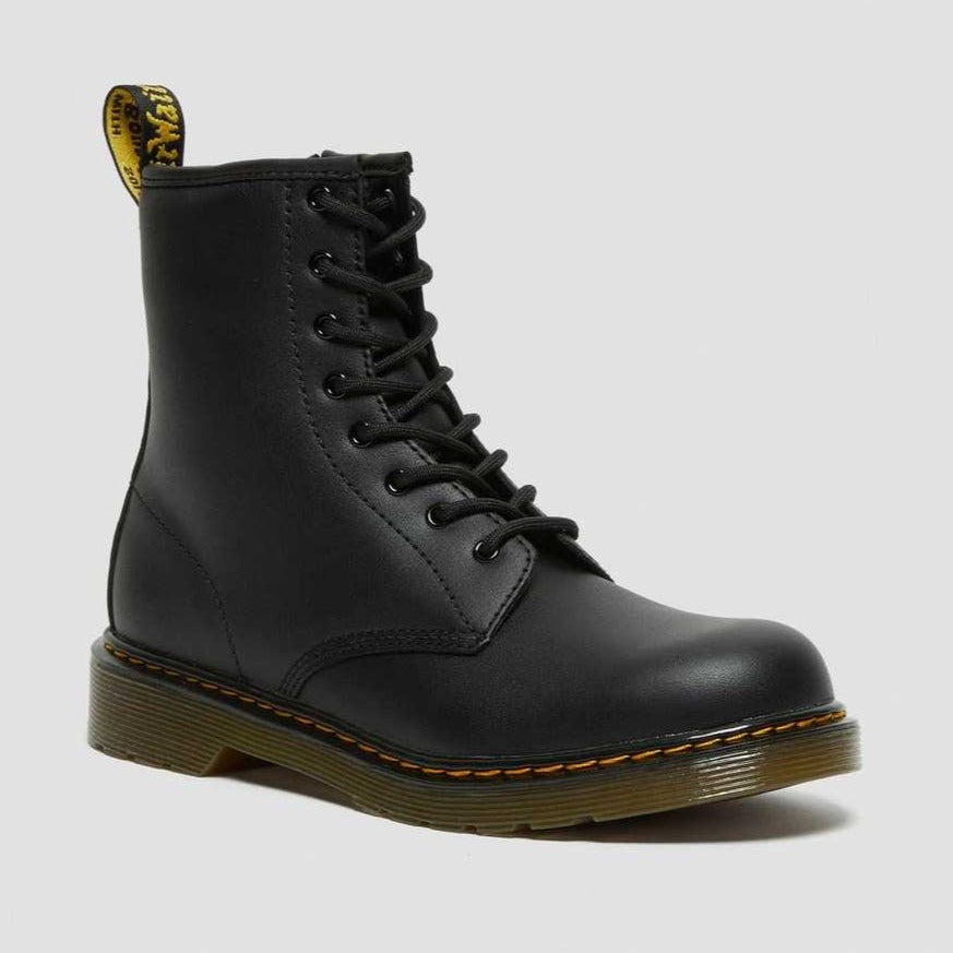 Dr. Martens big kids' 1460 Softy T black leather boots