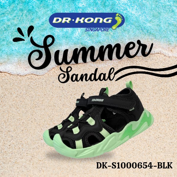 DRKONG Kids Total Contact Sandals - DK-S1000654-BLK (Price: $119)