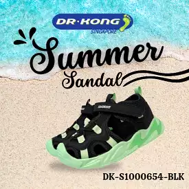 DRKONG Kids Total Contact Sandals - DK-S1000654-BLK (Price: $119)