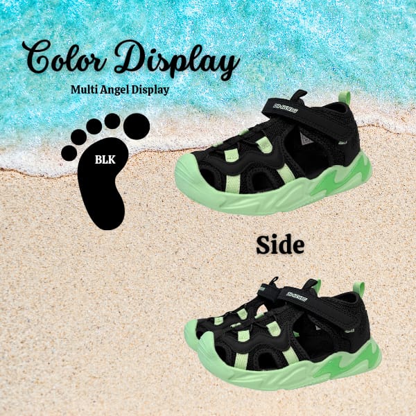 DRKONG Kids Total Contact Sandals - DK-S1000654-BLK (Price: $119)