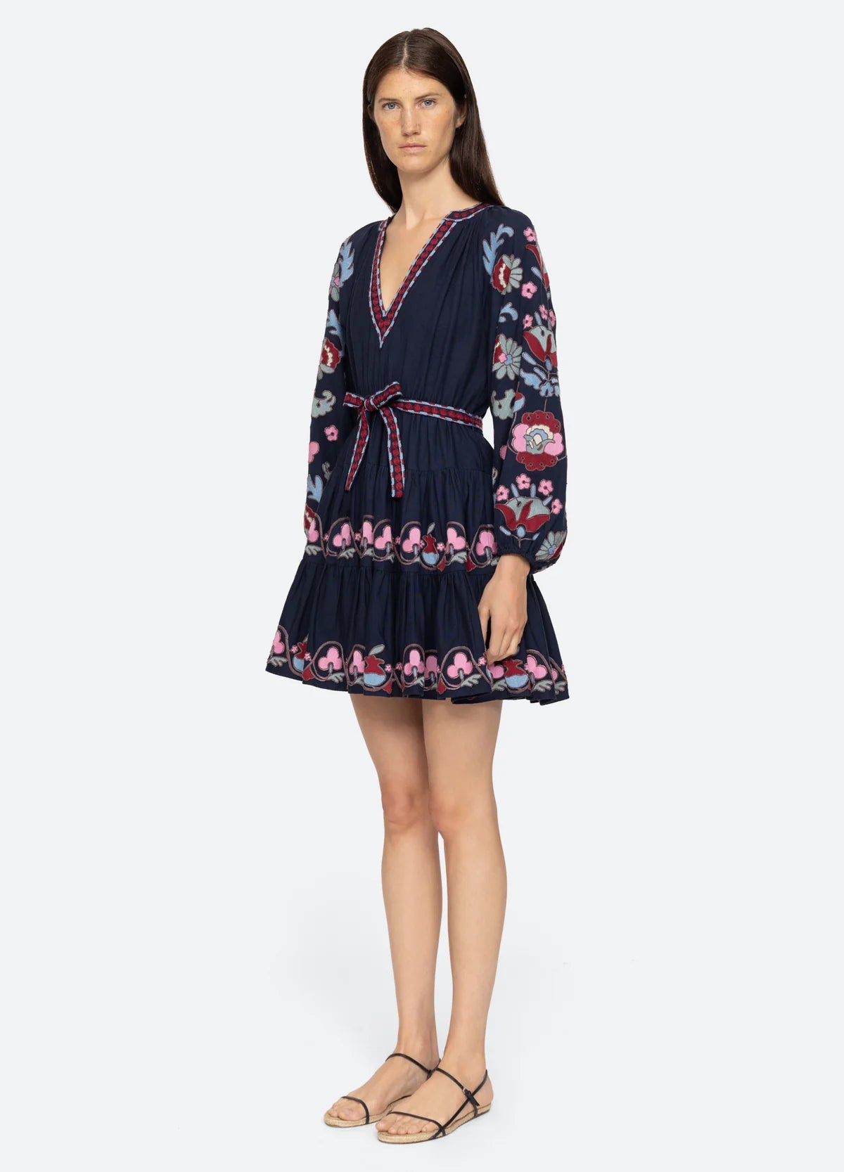 Eclisse Embroidered Long Sleeve Tunic Dress