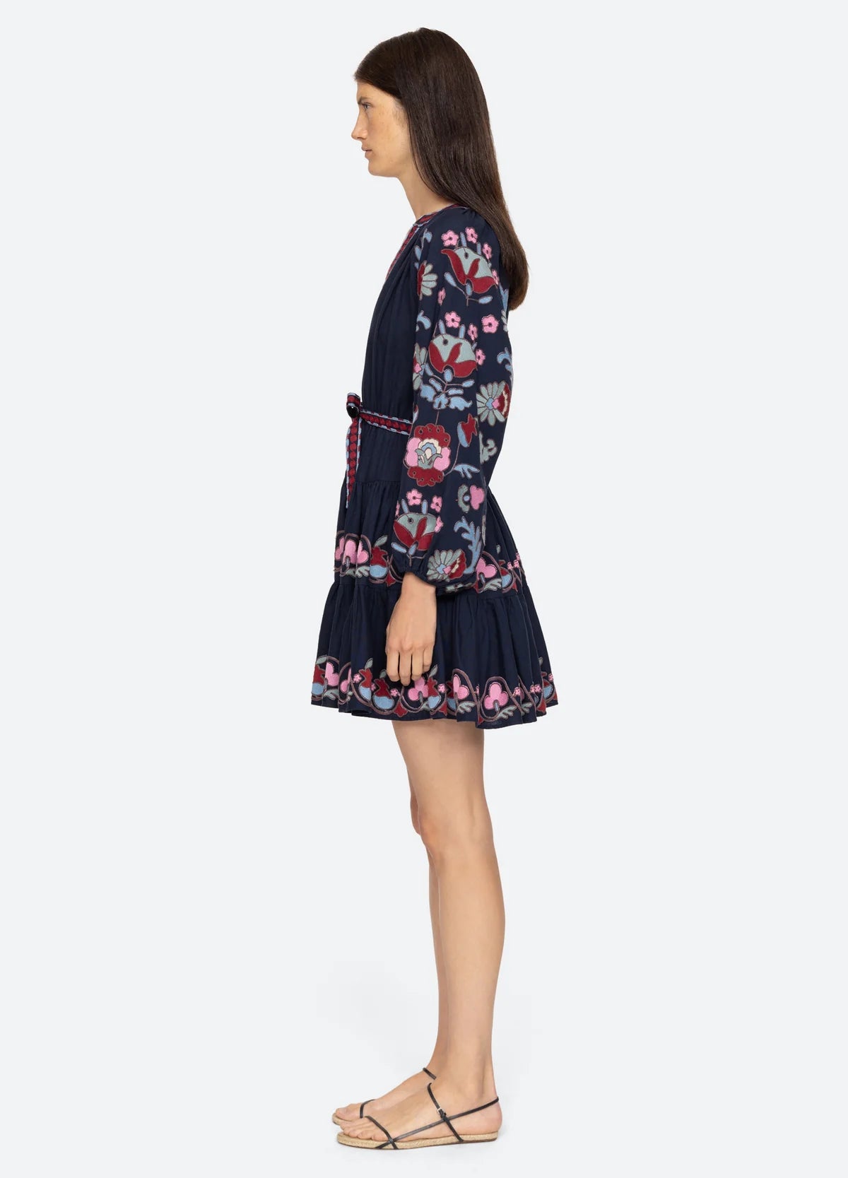 Eclisse Embroidered Long Sleeve Tunic Dress