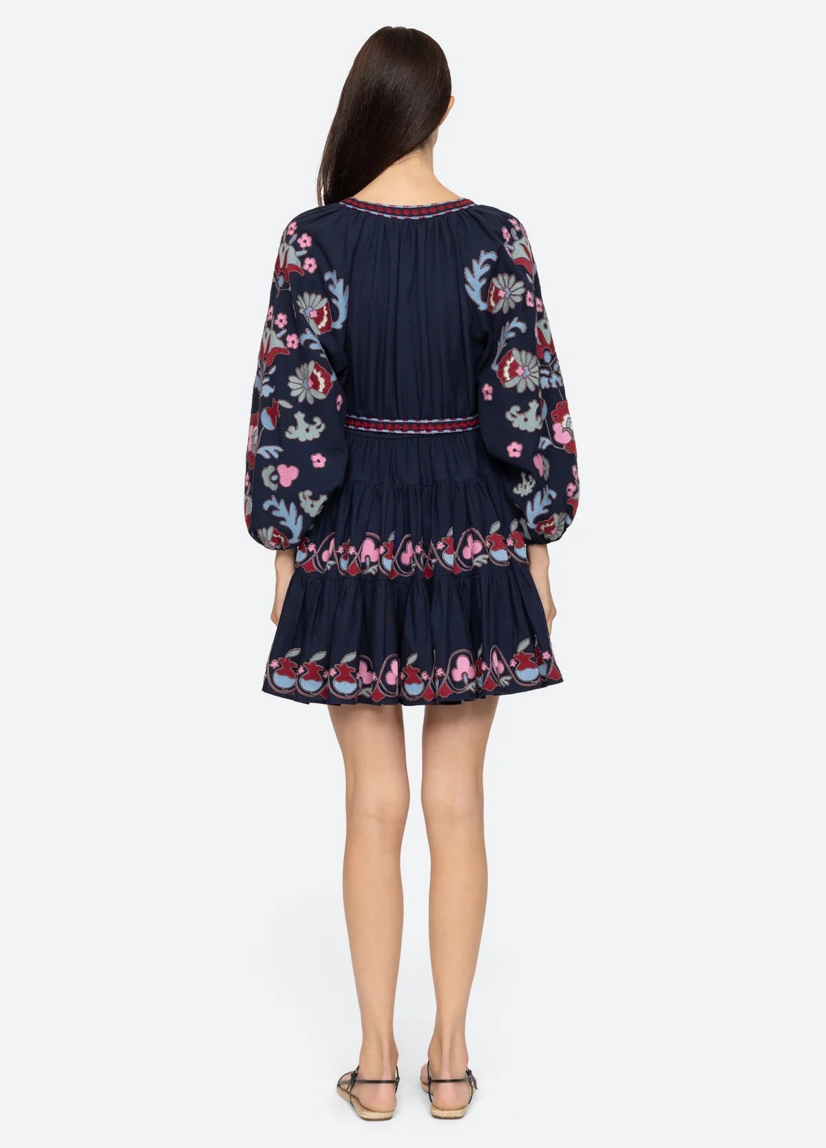 Eclisse Embroidered Long Sleeve Tunic Dress