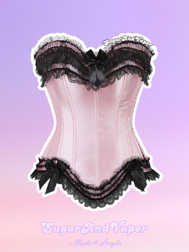 Elissa Princess Black Pink Corset Top