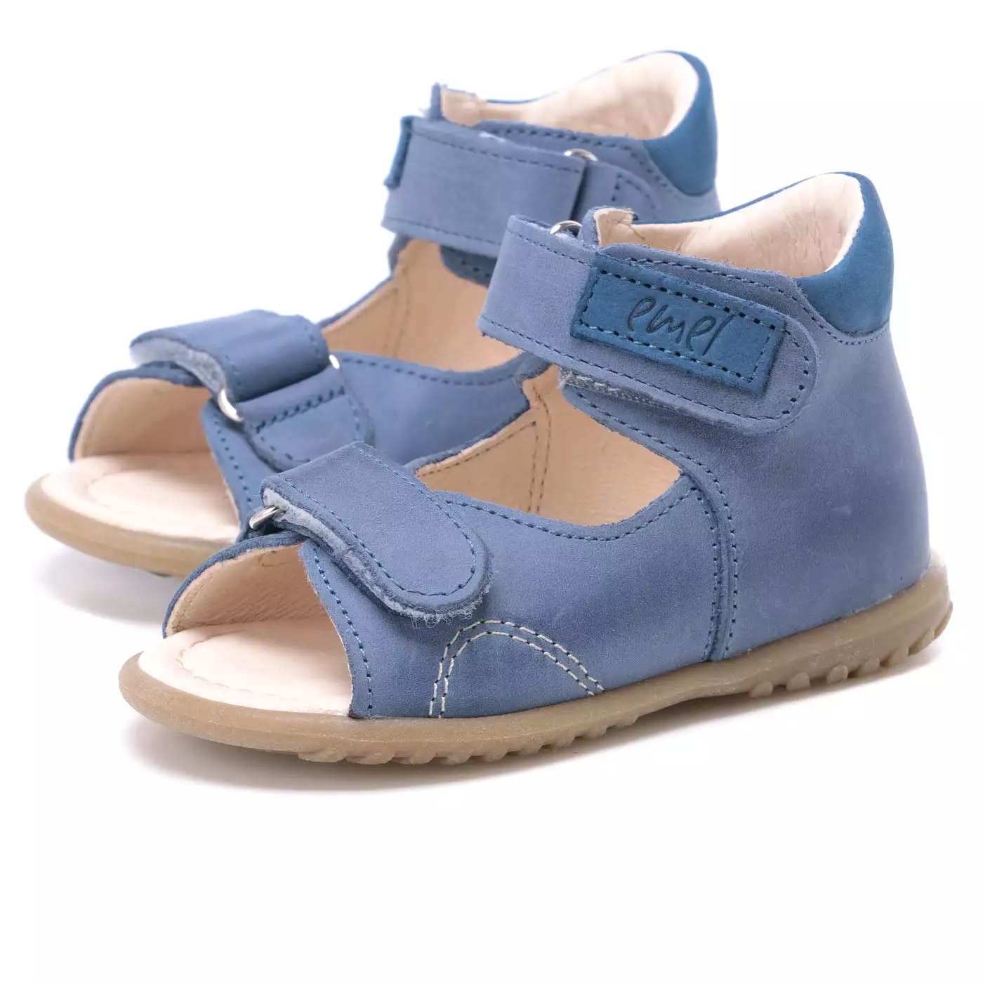 Emel blue velcro sandals size 5