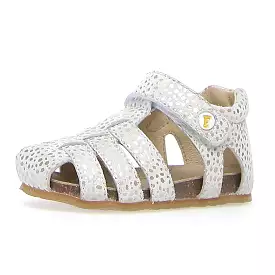 Falcotto Alby Suede Stain Sandals - White/Platinum - Boy's and Girl's