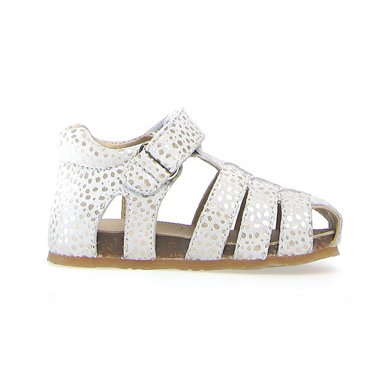 Falcotto Alby Suede Stain Sandals - White/Platinum - Boy's and Girl's