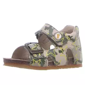 Falcotto Kids' Bea Camo Stars Sandals in Beige