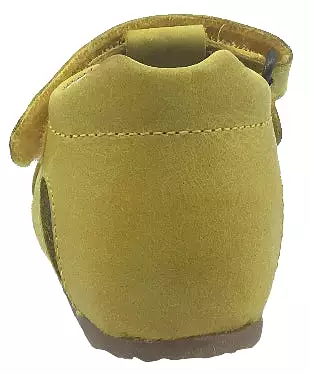 Falcotto Kids' Yellow Leather Fisherman Sandals - Hook and Loop Strap