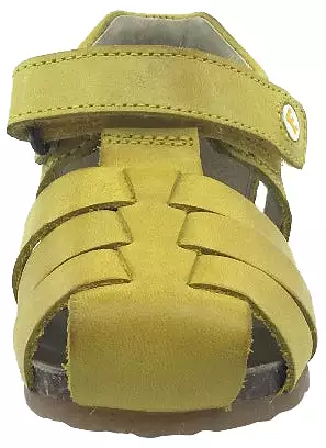 Falcotto Kids' Yellow Leather Fisherman Sandals - Hook and Loop Strap