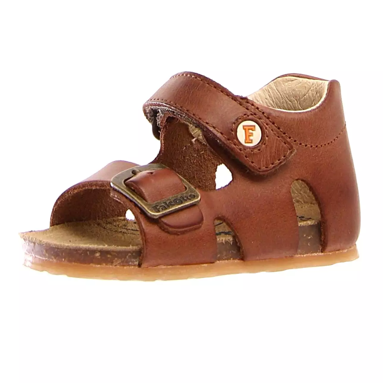 Falcotto Open Toe Sandals for Boys and Girls - Cuoio