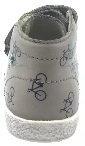 Falcotto Tan Bike Icon Printed Leather High Top Sneaker Shoe - Boys & Girls, Double Strap