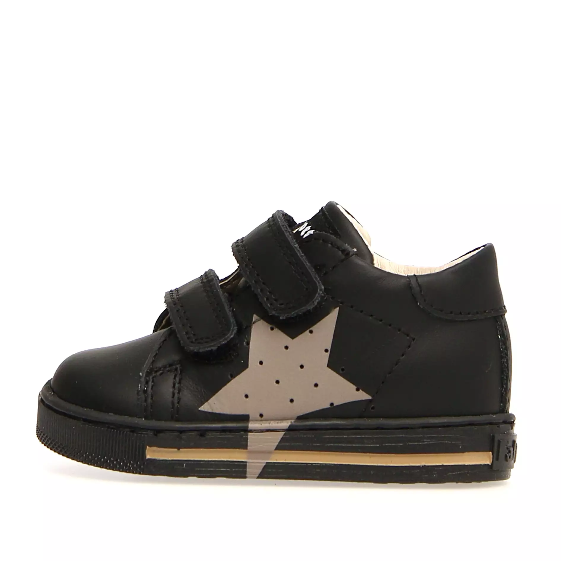 Falcotto Venus VI Star Sneaker Shoes, Black - Taupe, for Boys and Girls