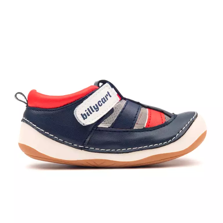 FLYNN navy and red sandals for baby and toddler boys, perfect for summer wear