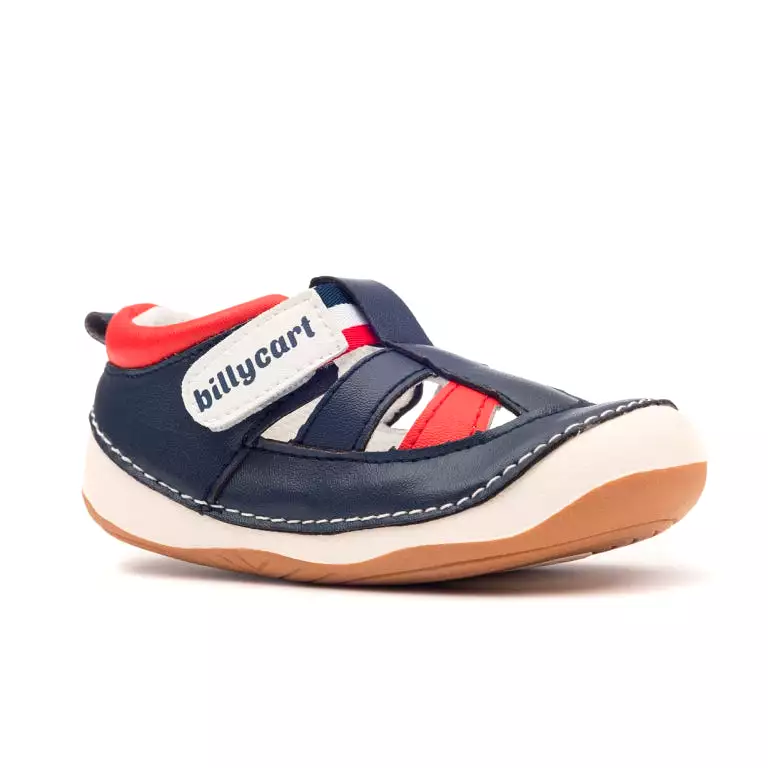 FLYNN navy and red sandals for baby and toddler boys, perfect for summer wear