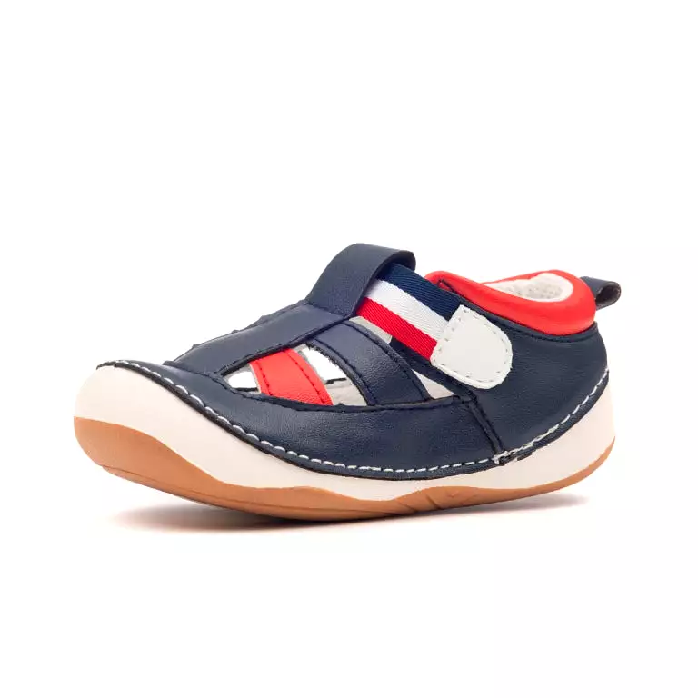 FLYNN navy and red sandals for baby and toddler boys, perfect for summer wear