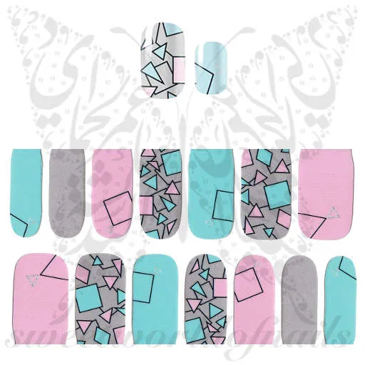 Geometric Nail Art Full Nail polish wraps stickers