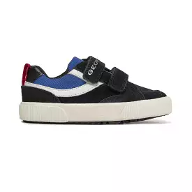 Geox Alphabeet Boys Canvas Shoes - Black/Blue (Sizes 28-33)