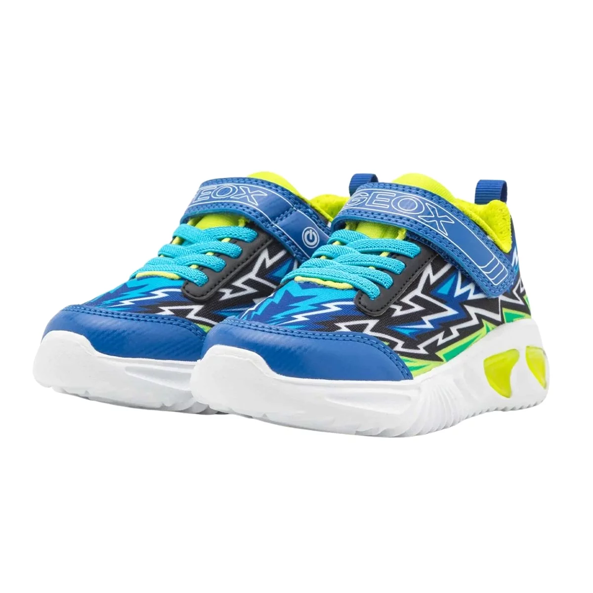 Geox Boys Assister Shoes - Royal/Lime (Sizes 28-34)