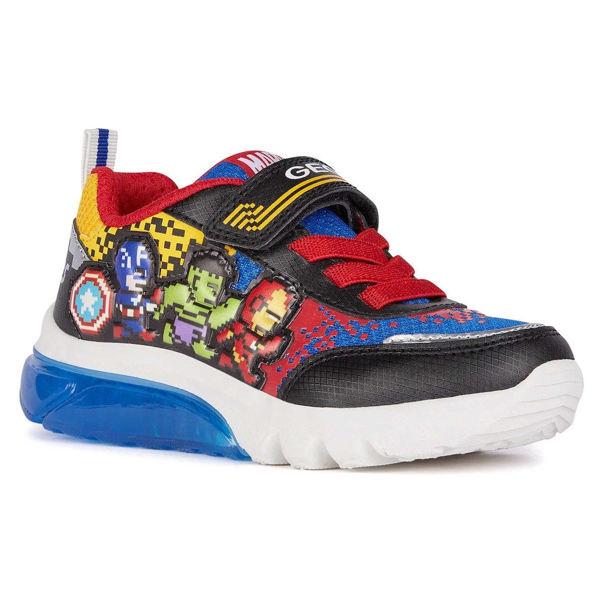 Geox Boys Ciberdron Black Royal Light Up Shoes