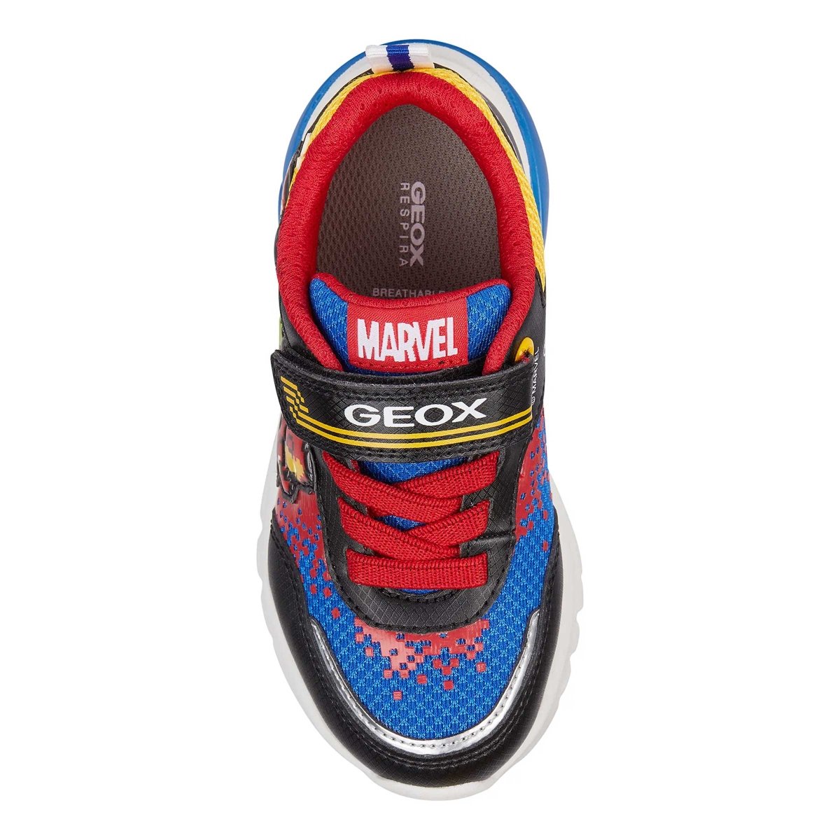 Geox Boys Ciberdron Black Royal Light Up Shoes