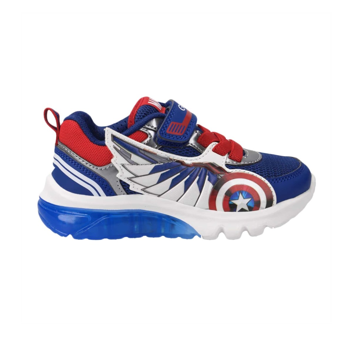 Geox Boy's Ciberdron Blue/Red Light-Up Shoes Available in Sizes 28-32