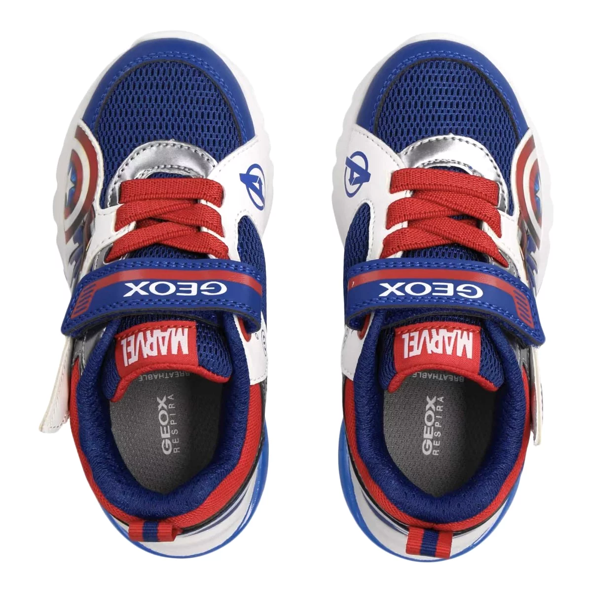 Geox Boy's Ciberdron Light Up Shoes Blue/Red (Sizes 28-32)