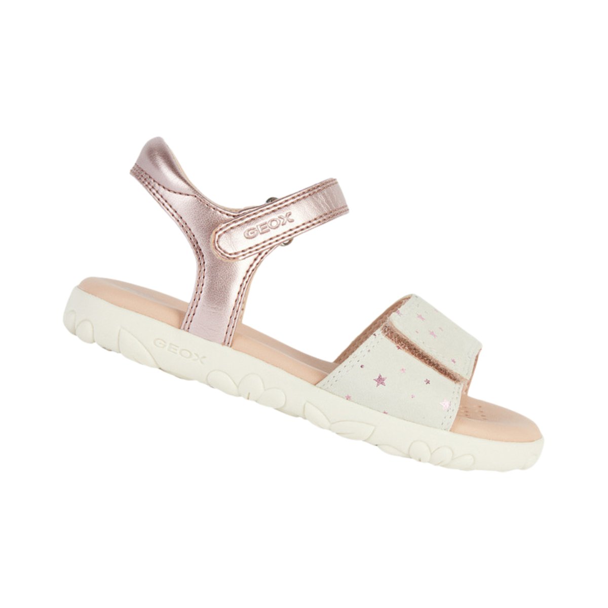 Geox Girl's Haiti Old Rose/Off White - Girls Geox Haiti Shoes Pink and White.