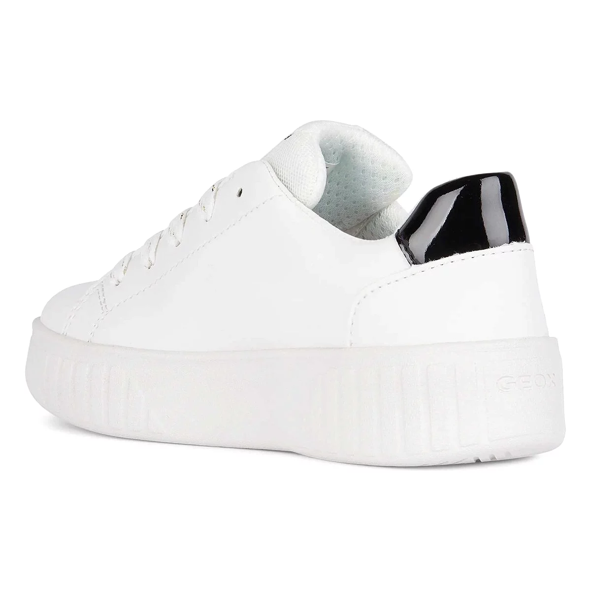 Geox Girls Mikiroshi White Black Bolt - Sizes 31-36