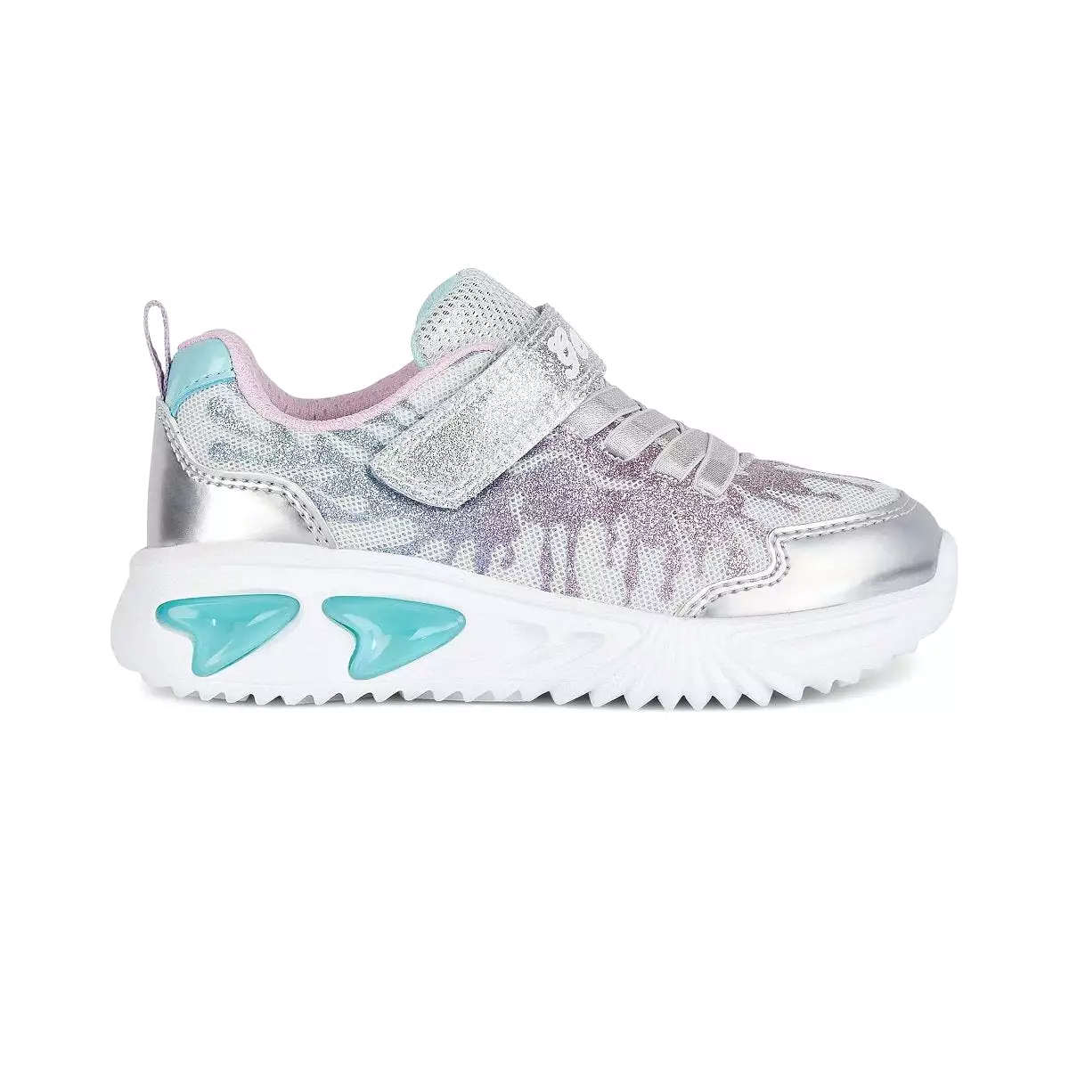 Geox Girl's Silver/Pink Assister Shoes (Sizes 26-32)