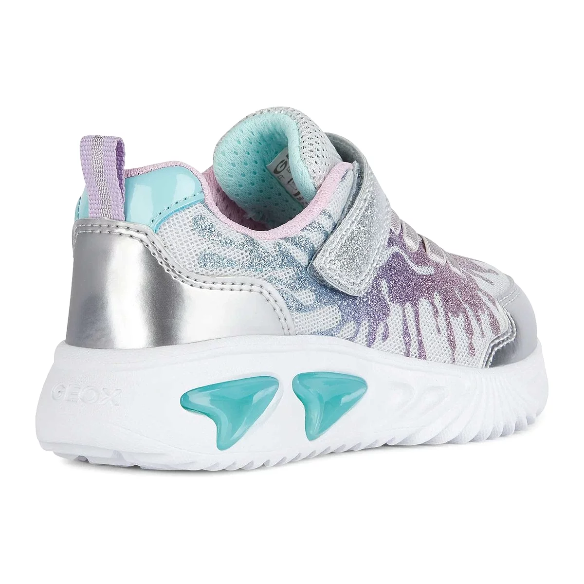 Geox Girl's Silver/Pink Assister Shoes (Sizes 26-32)