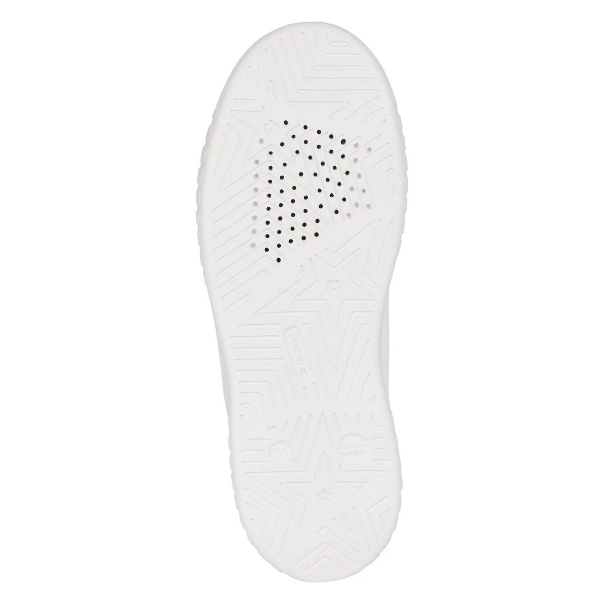 Geox Mikiroshi Girls Shoes - White/Black Bolt - Sizes 31-36