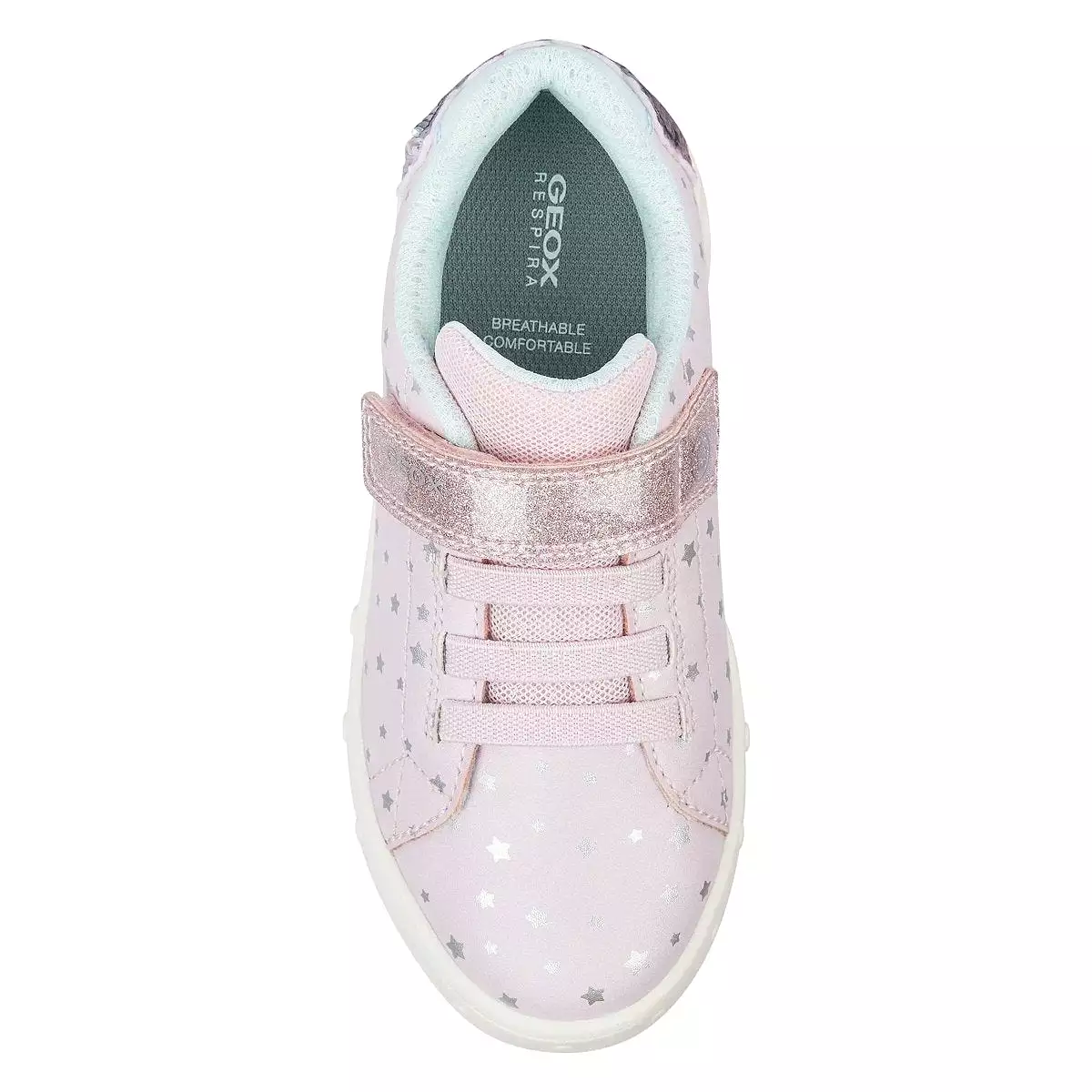 Geox Skylin Girls Pink and Aqua Light Up Shoes, Sizes 26-31.