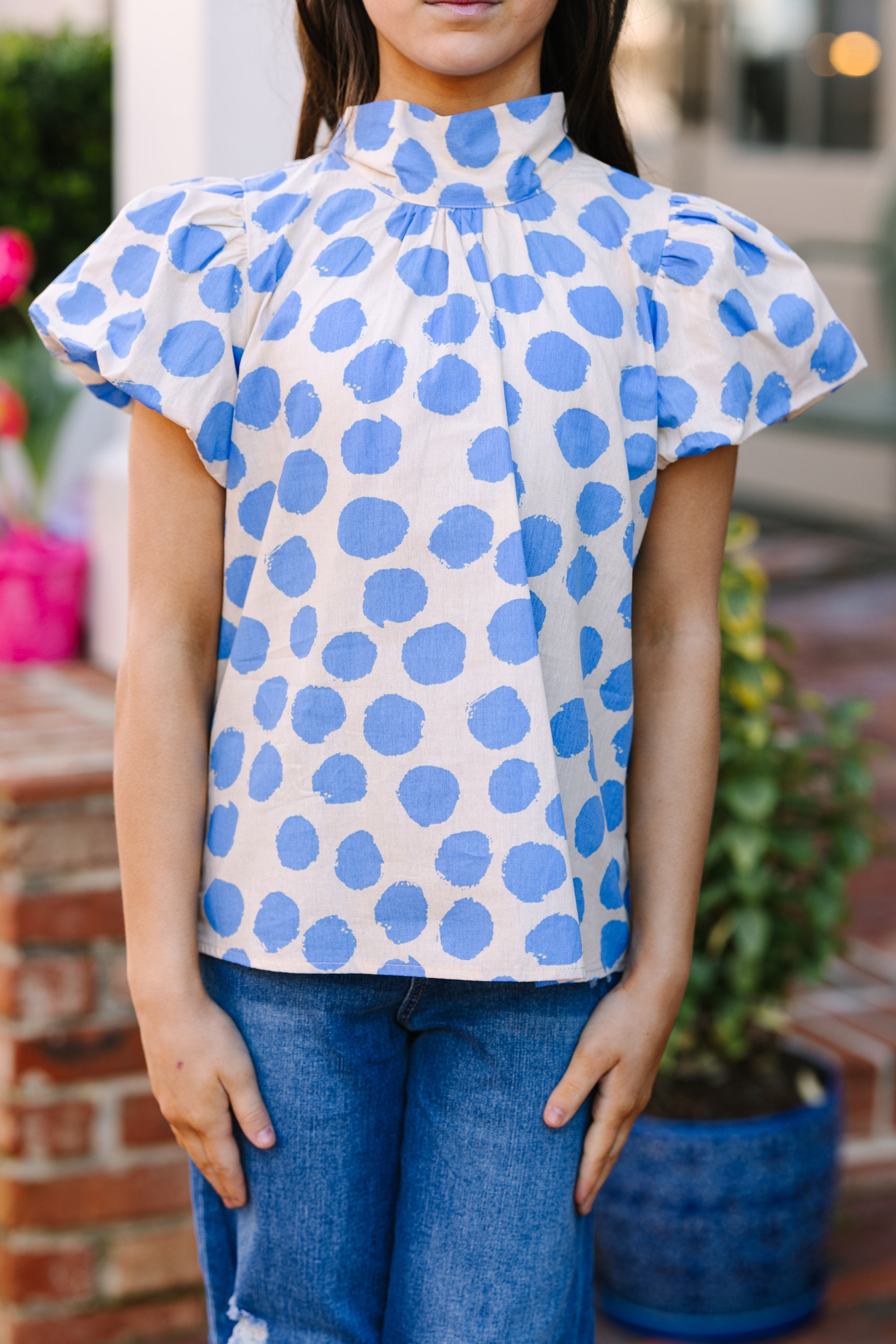 Girls' Light Blue Polka Dot Blouse: Don't Miss Out!