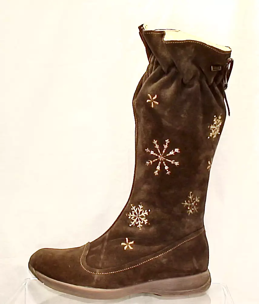 Girls Primigi Snowflake Tall Boot - Brown Suede - 32EU