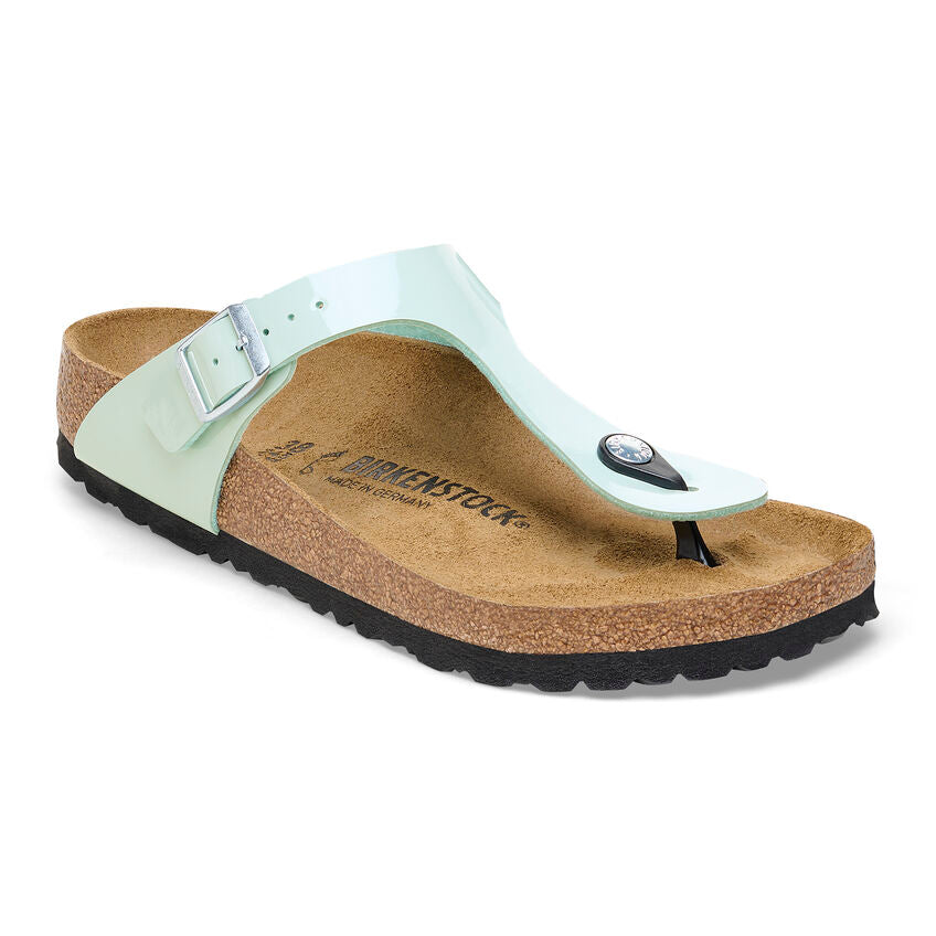 Gizeh Patented Birko-Flor Sandals in Surf Green