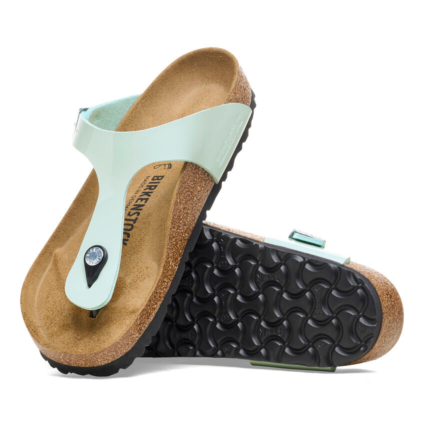 Gizeh Patented Birko-Flor Sandals in Surf Green