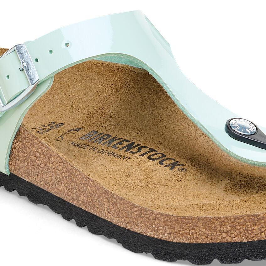 Gizeh Patented Birko-Flor Sandals in Surf Green