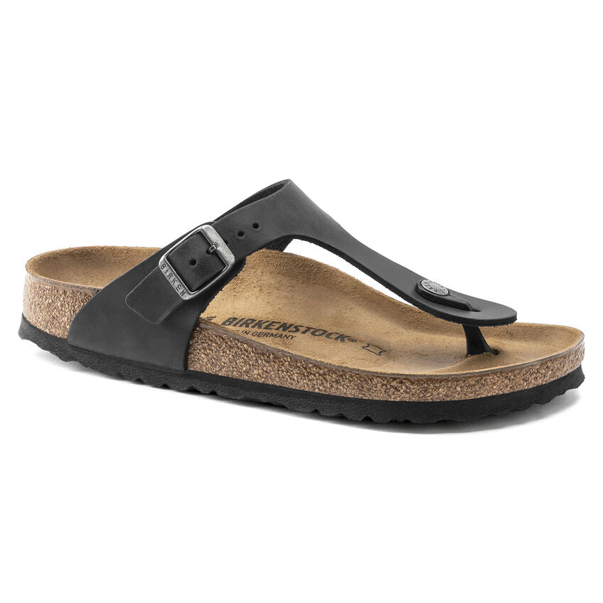 Gizeh sandals - stylish black leather for a natural look