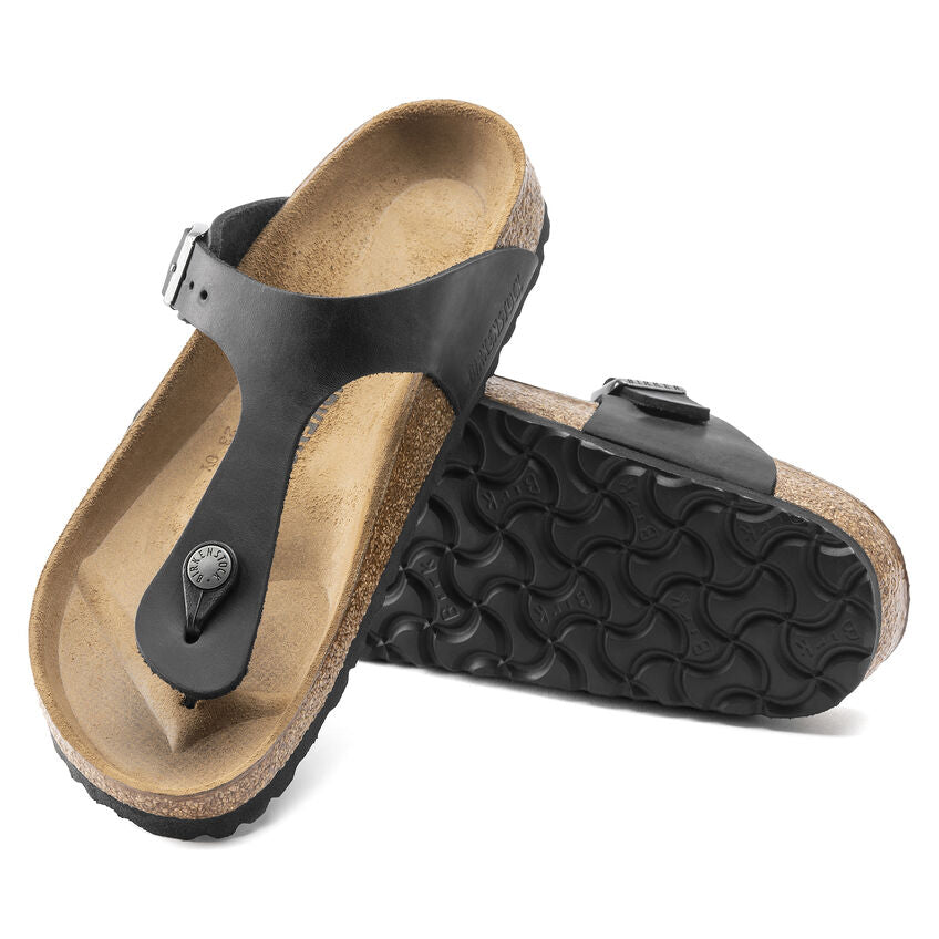 Gizeh sandals - stylish black leather for a natural look