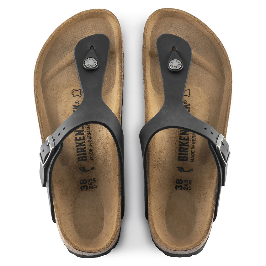 Gizeh sandals - stylish black leather for a natural look