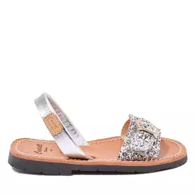 Glitter Leather Kids Menorcan Sandal - A 1620 Renewed