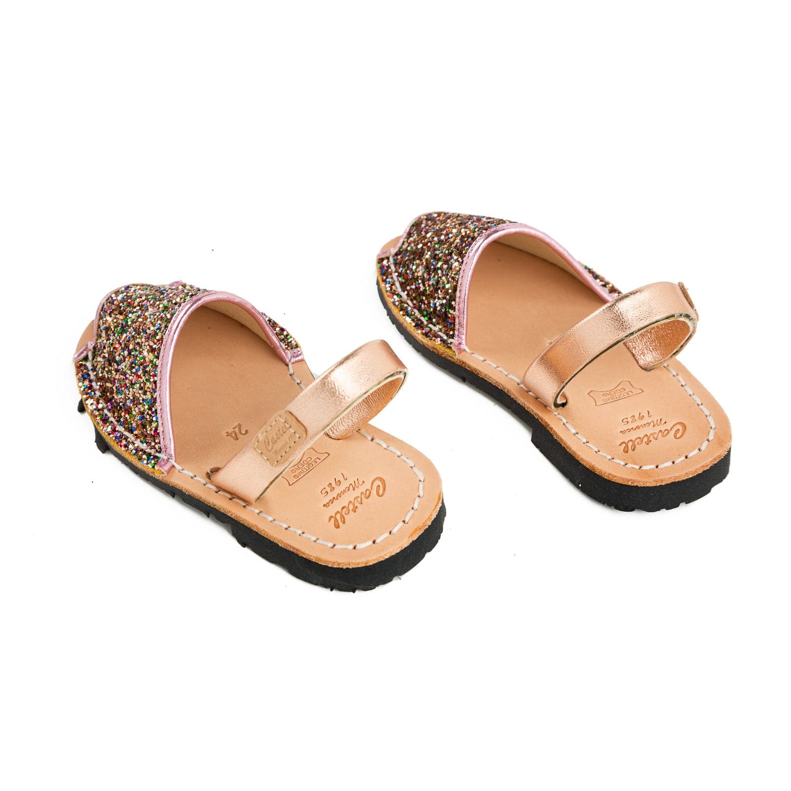 Glitter Leather Kids Menorcan Sandal - Iker 1097R