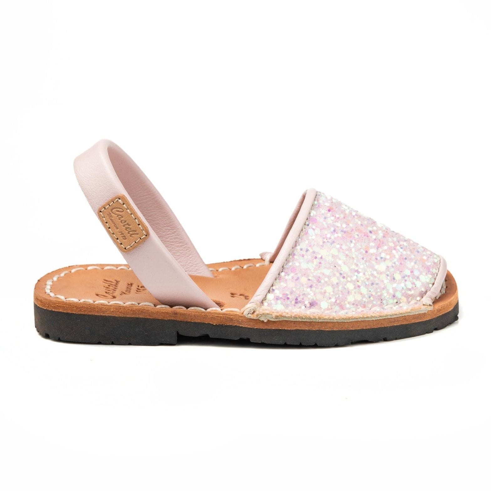 Glitter Leather Kids Menorcan Sandal - Iker 1097R