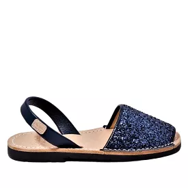 Glitter Leather Kids Menorcan Sandal - Iker 1097R