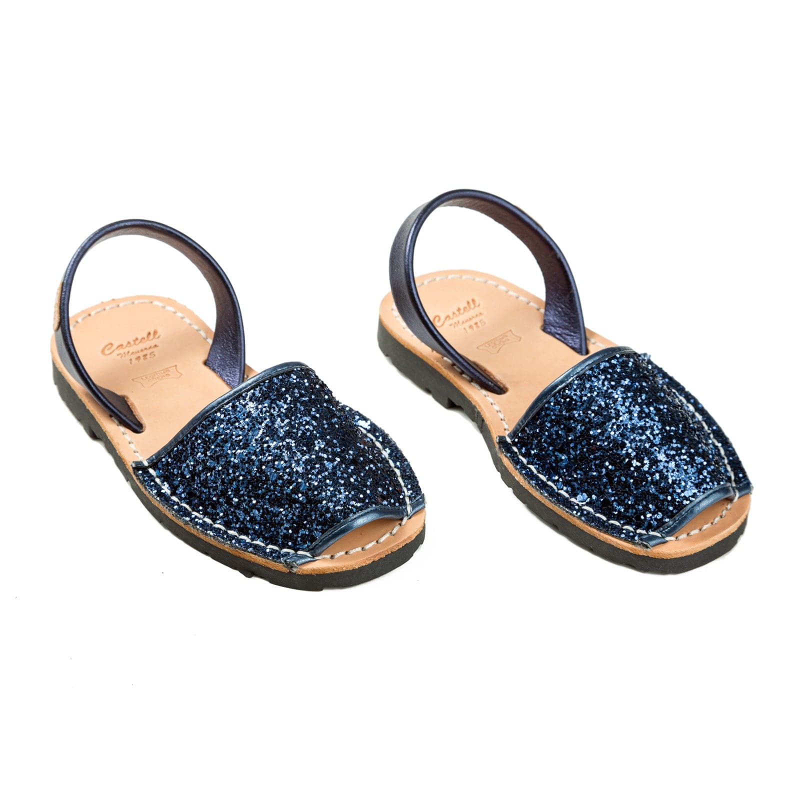 Glitter Leather Kids Menorcan Sandal - Iker 1097R