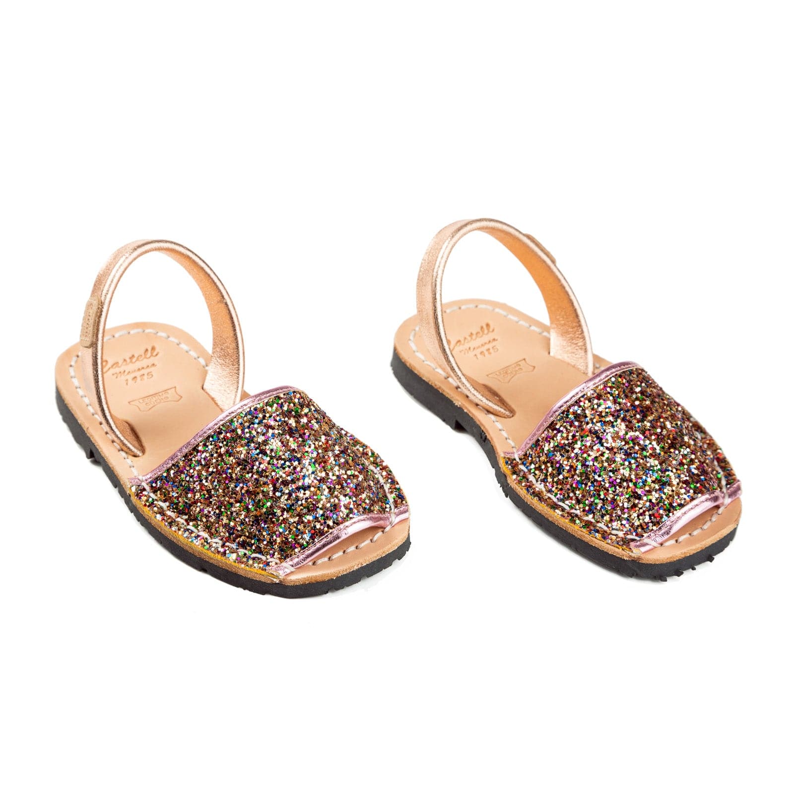 Glitter Leather Kids Menorcan Sandal - Iker 1097R