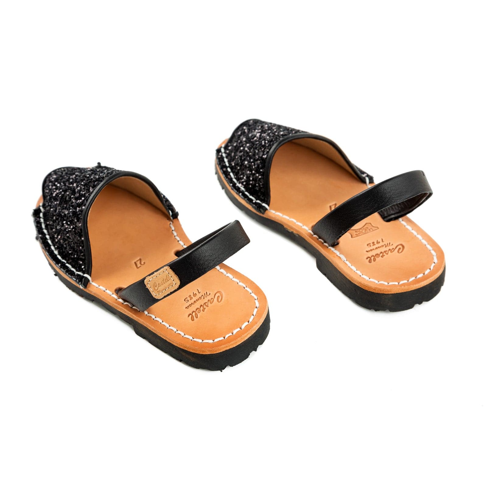 Glitter Leather Kids Menorcan Sandal - Iker 1097R