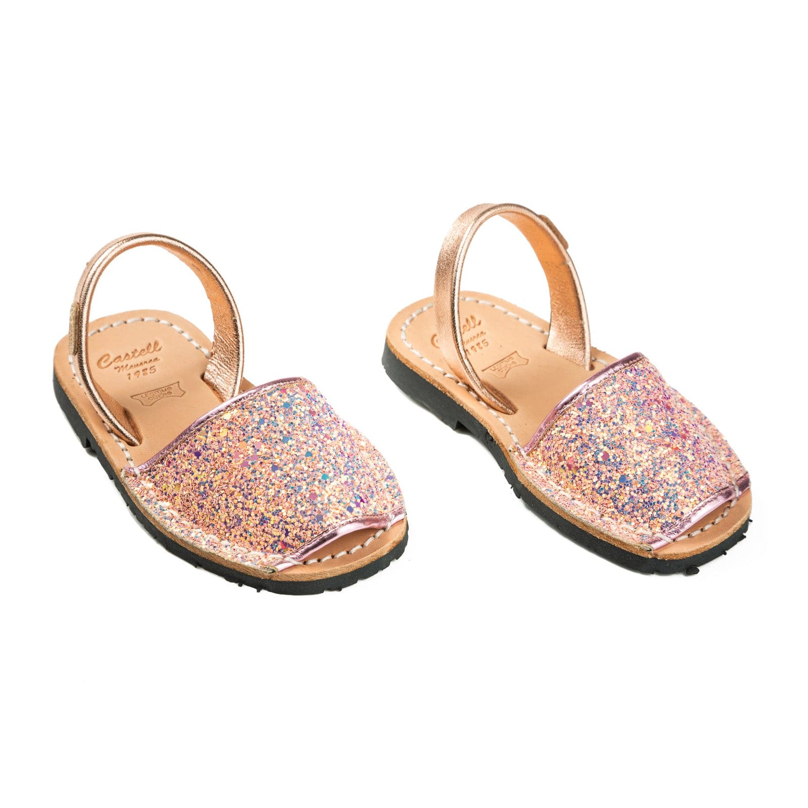 Glitter Leather Kids Sandals - Iker 1097R Stretch